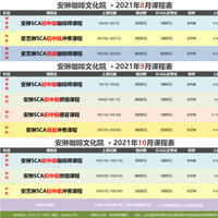 安琳咖啡文化院 课程表（2021年08月-09月-10月）